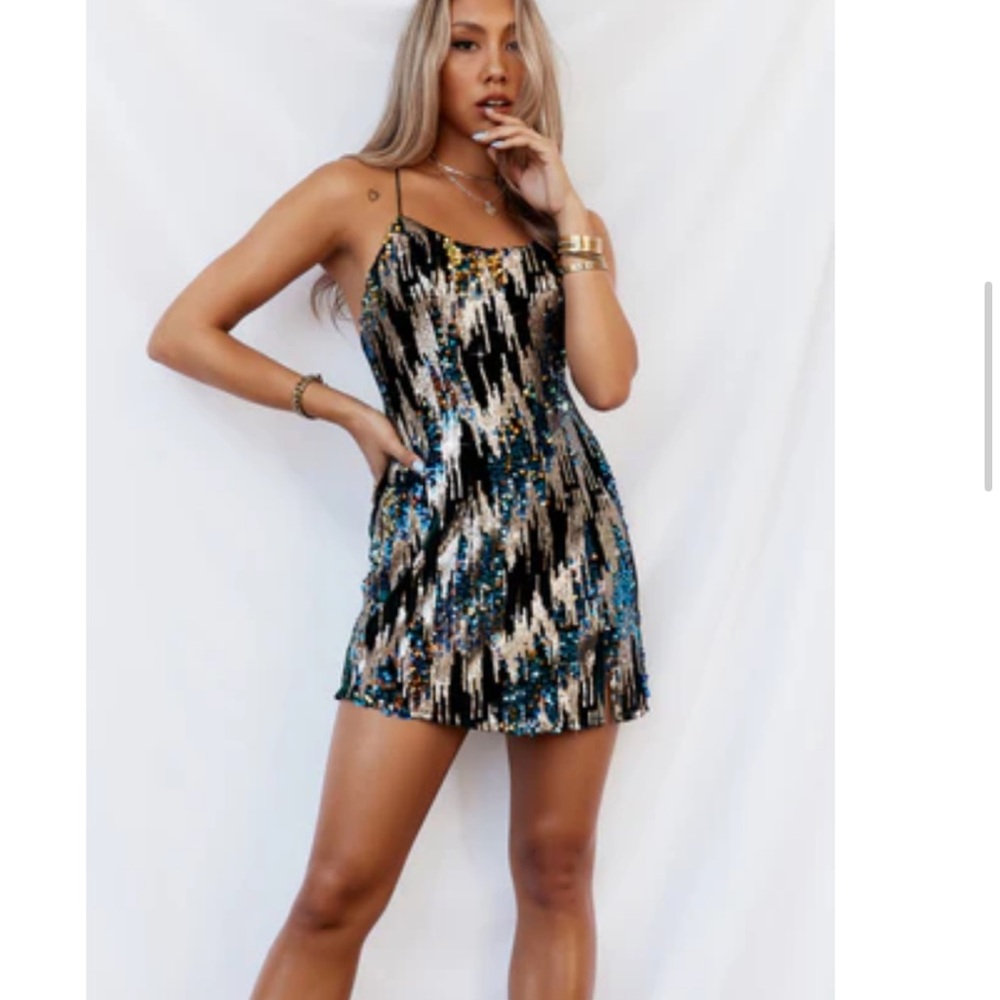 Hello Molly Multicolor Sequin Dress